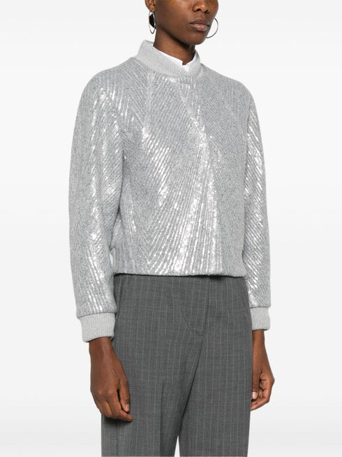 sequin-embellished bomber jacket